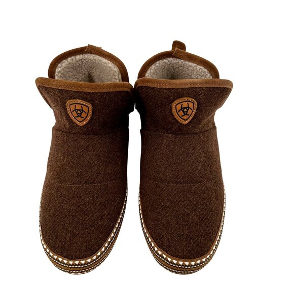 Ariat Womens Brown Wool-Blend Slippers W/ Faux Fur Lining Size L (8.5-9) - Picture 2 of 9